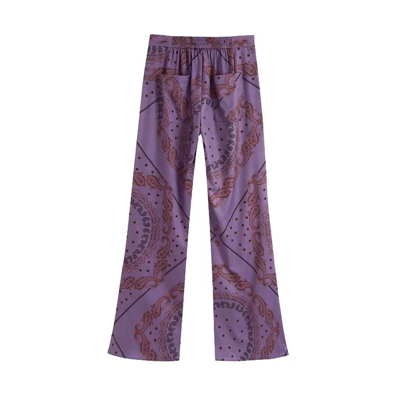 PRINT FLARED TROUSERS