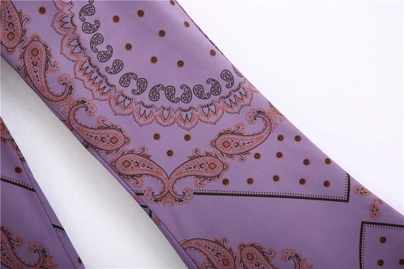 PRINT FLARED TROUSERS