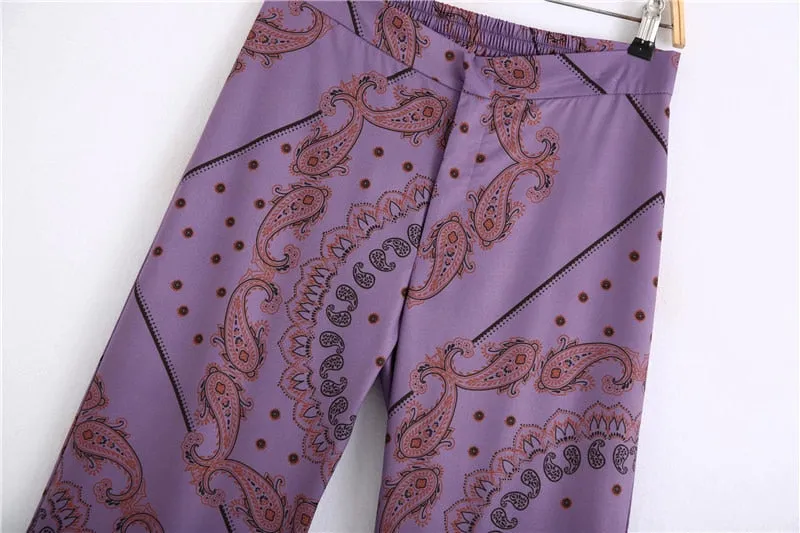 PRINT FLARED TROUSERS