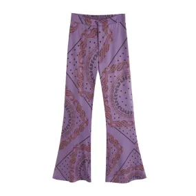 PRINT FLARED TROUSERS