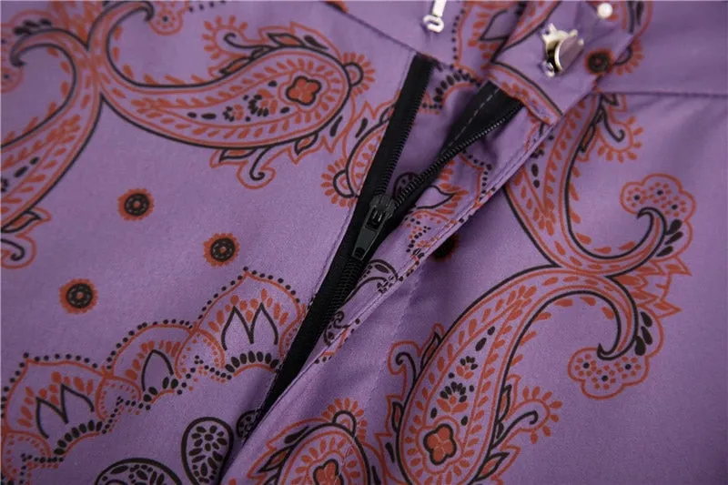 PRINT FLARED TROUSERS