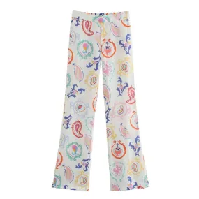 PRINTED FLARED TROUSERS
