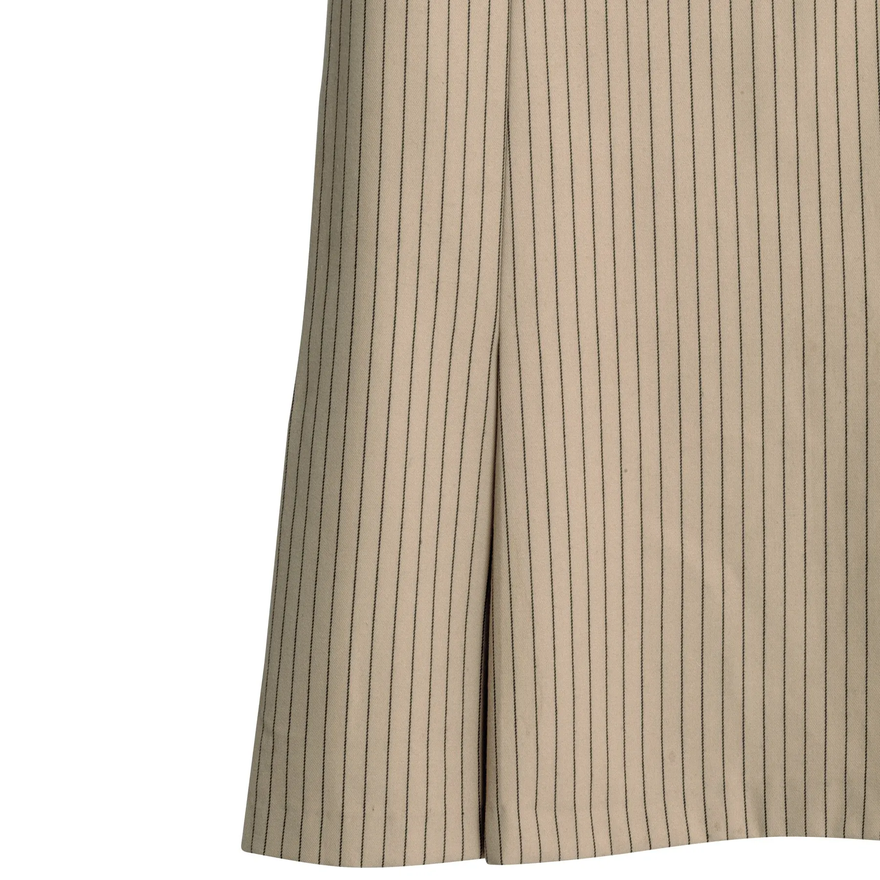 Schurwolle Twill Inverted Pleat A-Line Midi Skirt
