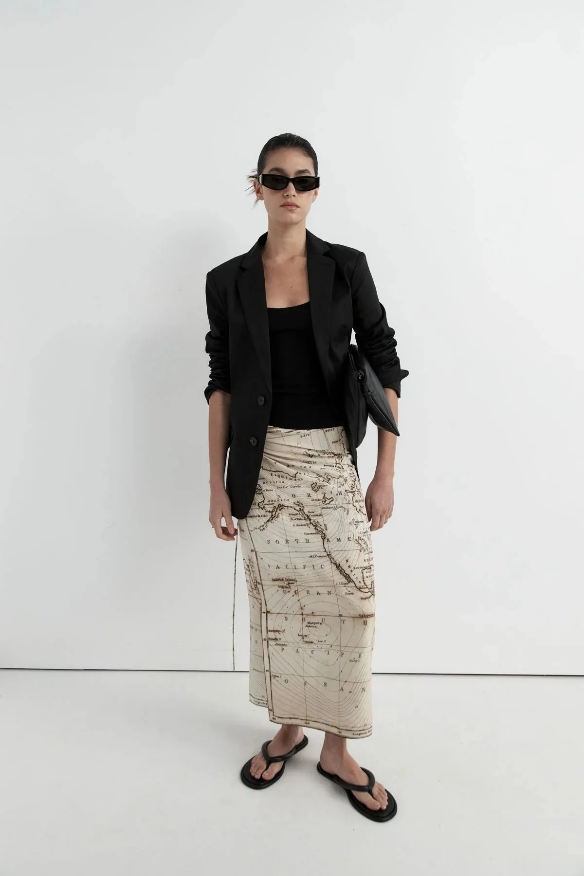 SILK WRAP TIE SKIRT