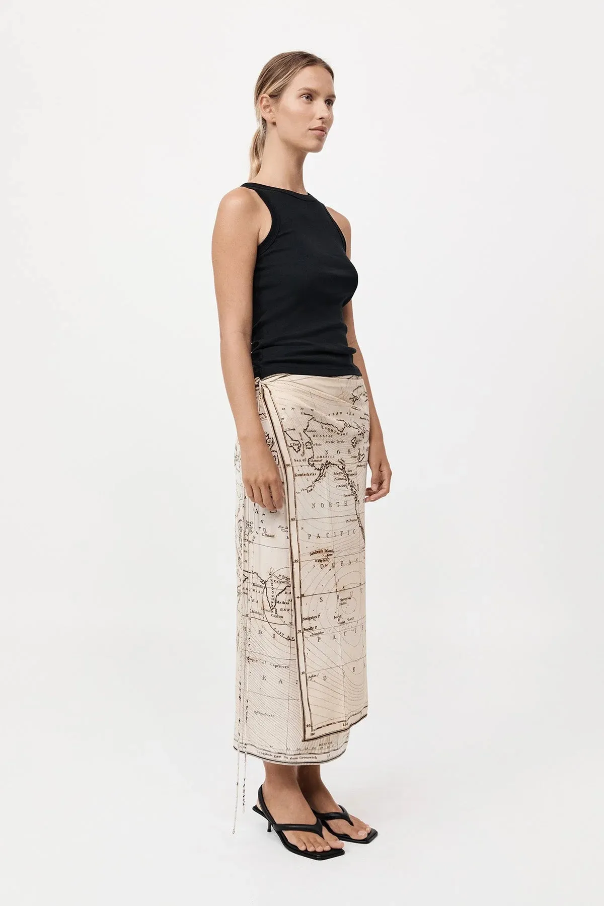 SILK WRAP TIE SKIRT