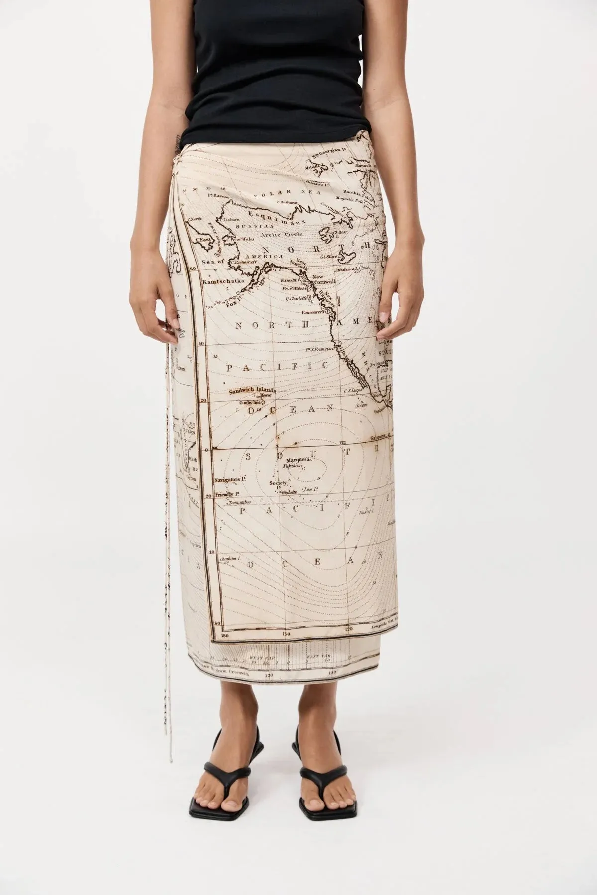 SILK WRAP TIE SKIRT