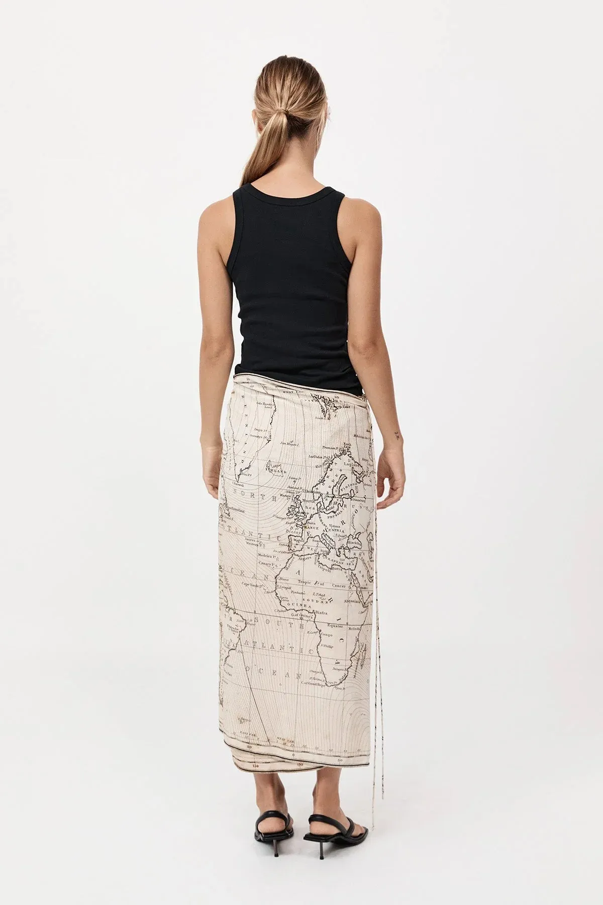 SILK WRAP TIE SKIRT
