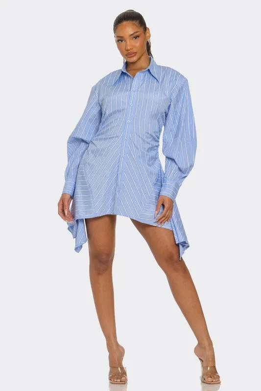 Skyline Asymmetrical Shirt Dress