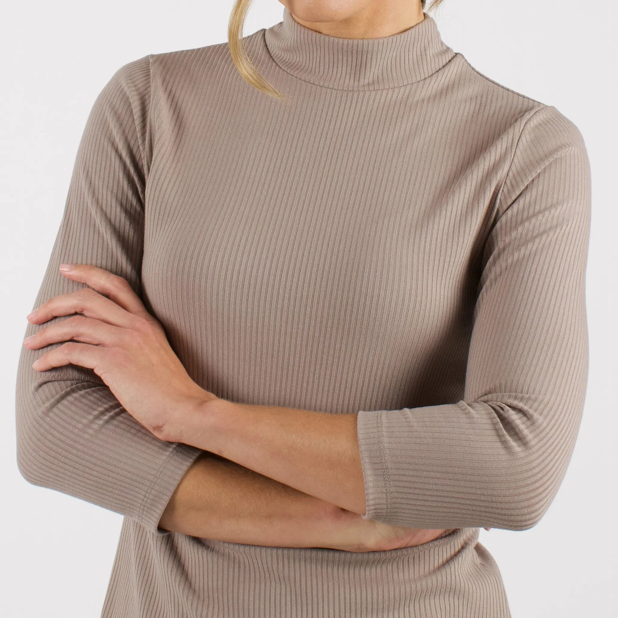 The Dressy Mock Neck Top in Slate