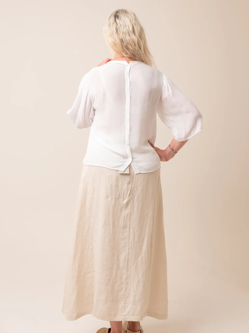 Transit Par Such Maxi Linen Skirt in Ivory