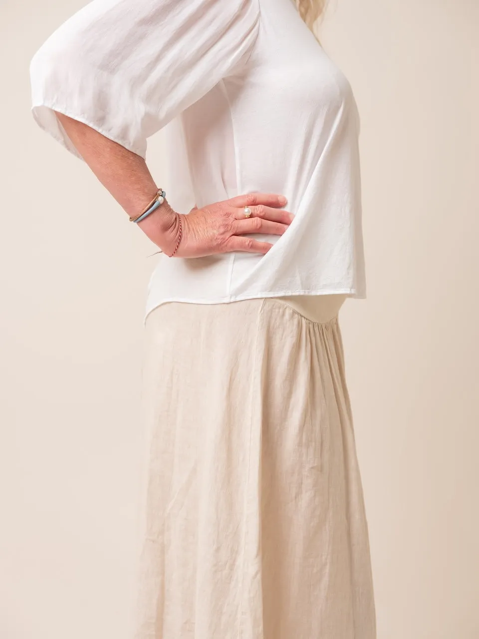 Transit Par Such Maxi Linen Skirt in Ivory