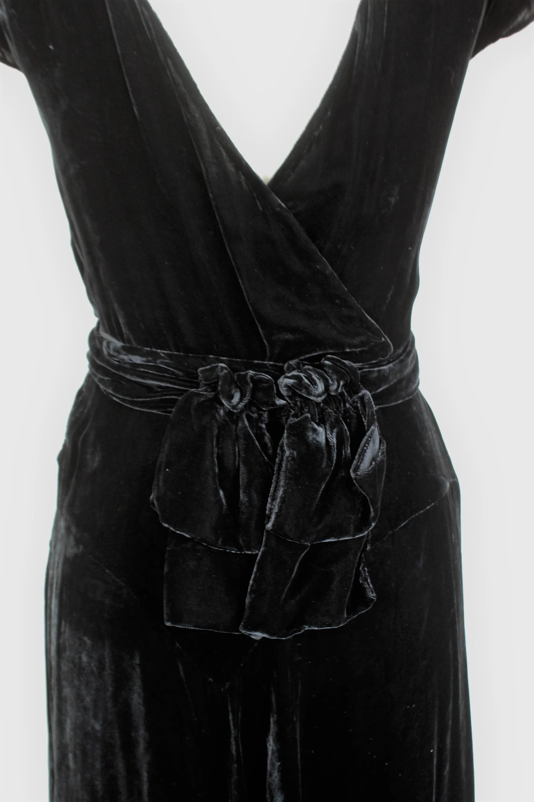 Vintage 1930s Black Silk Velvet Dress From Jays Boston
