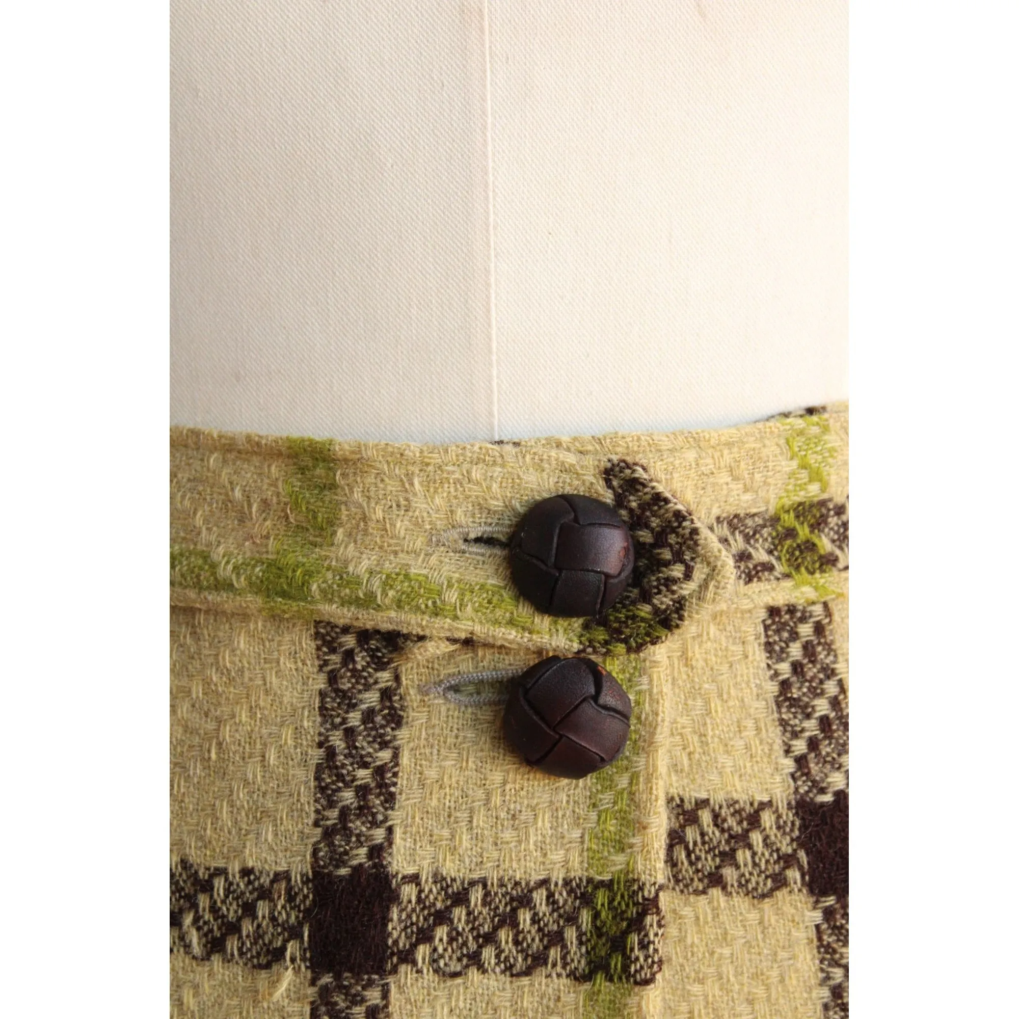 Vintage 1940s Livingston Bros. Plaid Wool Skirt with Pockets