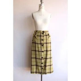 Vintage 1940s Livingston Bros. Plaid Wool Skirt with Pockets