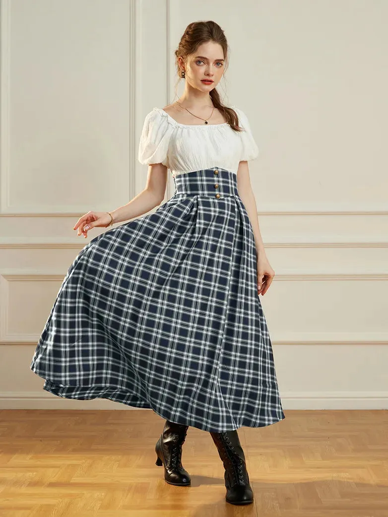 Women Victorian Fashion Swing Skirt Flared Long Maxi Skirt