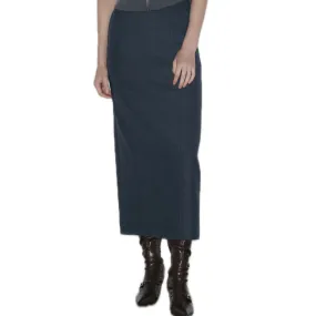 Wool Blend Mid-Length Skirt In Dark Gray